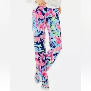 Lilly Pulitzer Women's Madeira Pant High Tide Navy Tropicolada